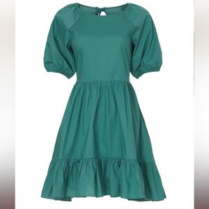 Peter Som Collective Green Puff Sleeve Dress